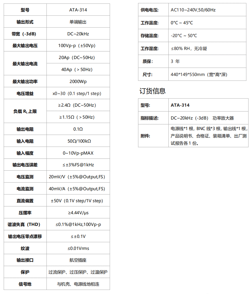 ATA-314功率放大器(圖1)